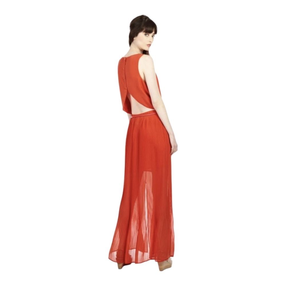 OasisWomen's Red Pleated Maxi Dress / Red Pleated Flare In Sz‎ 14